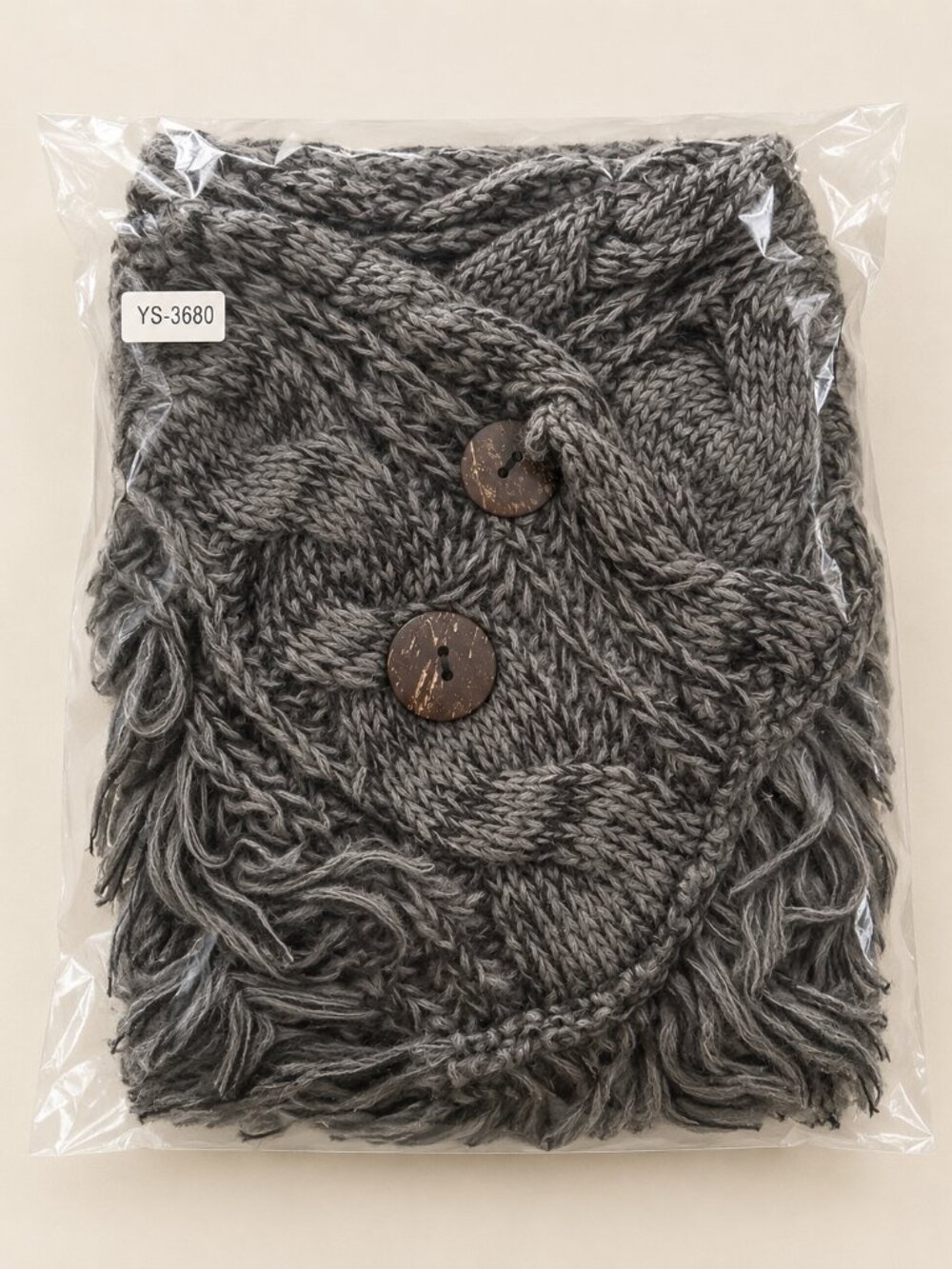 Charcoal Gray NWT Heathered Shoulder Warmer/Shawl with Coco Buttons - Picture 4 of 4